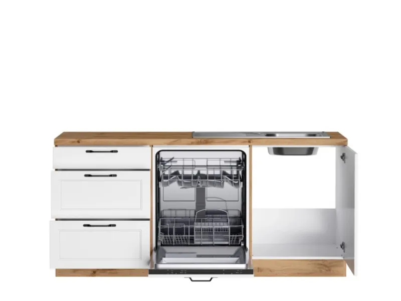 Held Möbel Winkelküchen|Herde<Held Küchen Winkelküche Kempten 420 cm Weiß/Wotan mit E-Geräte