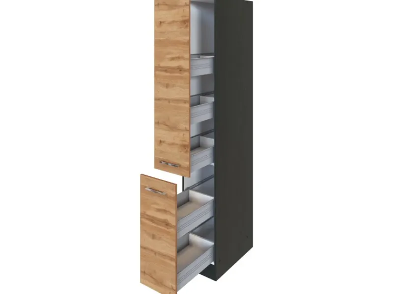 Held Möbel Gefrierschränke|Küchenschränke<Apothekerschrank Sorrento 30x200x60cm 2 Auszüge Wotan.-Graf.