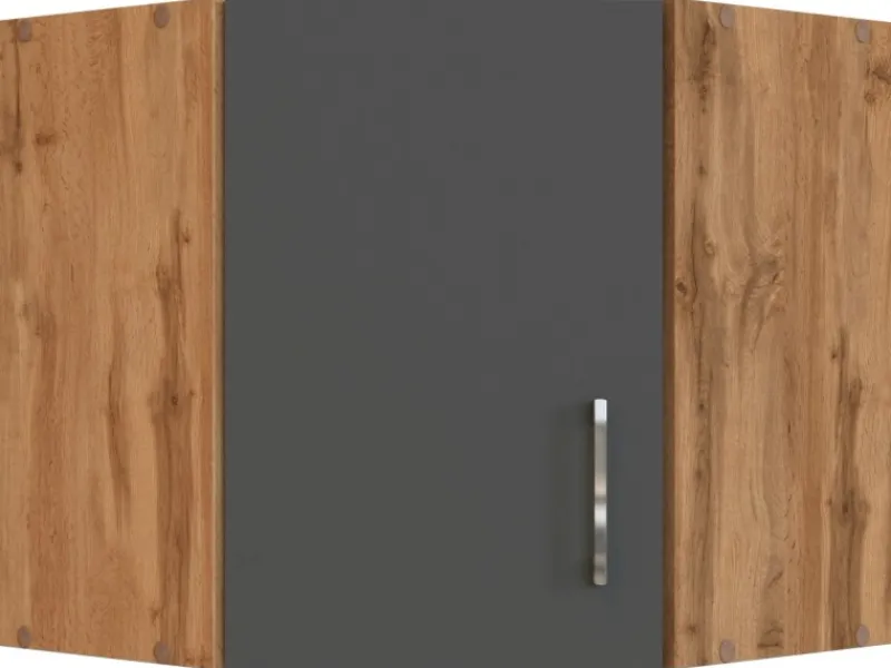 Hot Held Möbel Küchen-Eck-Hängeschrank Sorrento BxHxT 60x57x60cm Anthra.-WotanEiche