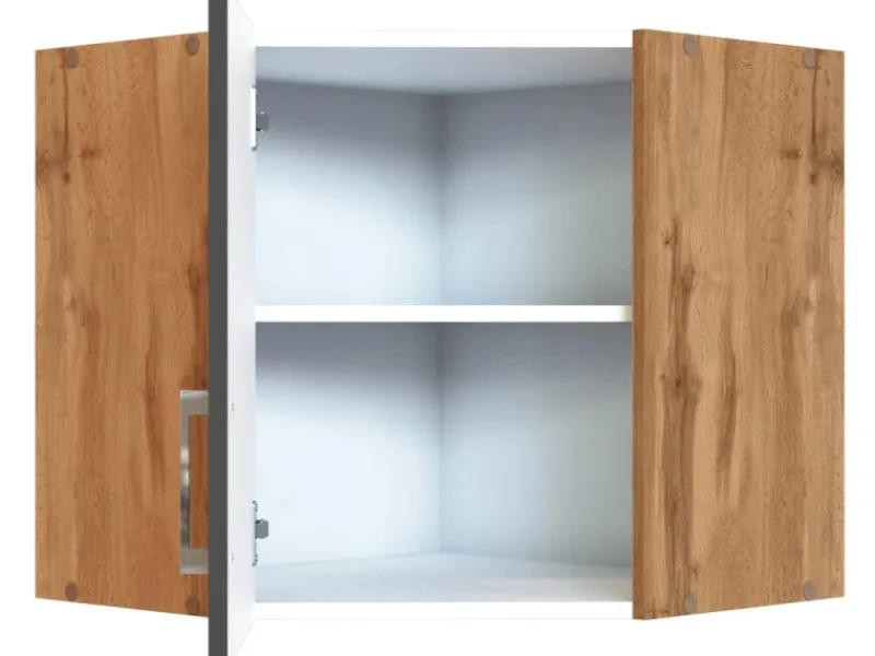 Hot Held Möbel Küchen-Eck-Hängeschrank Sorrento BxHxT 60x57x60cm Anthra.-WotanEiche