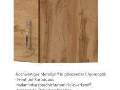 Best Held Möbel Küchen-Eck-Hängeschrank Sorrento BxHxT 60x57x60cm WotanEiche