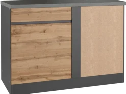 Held Möbel Küchenschränke<Küchen-Eckschrank Turin 120 cm Wotaneiche/Graphit