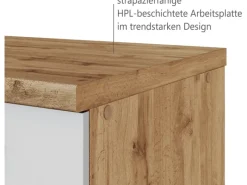 Hot Held Möbel Küchen-Herdumbau Sorrento 60x85xT60cm Nische f. Ofen Weiß-WotanEiche