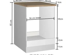 Held Möbel Kochfelder<Küchen-Herdumbauschrank Mailand 60 cm Hochglanz /