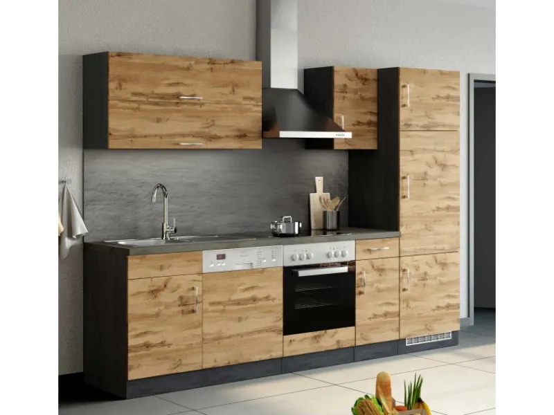 Held Möbel Küchen-Hängeschrank Sorrento BxHxT 40cmx57cmx34cm WotanEiche-Grafit< Gefrierschränke|Küchenschränke