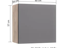 New Held Möbel Küchen-Hängeschrank Turin 60 cm Graphit/Wotaneiche Graphit-Wotaneiche