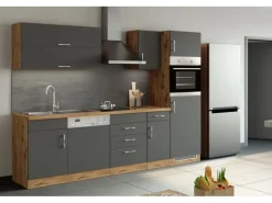 Online Held Möbel Küchen-Hängeschrank Sorrento BxHxT 40x57x34cm Anthrazit-Wotaneiche