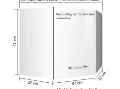 Held Möbel Küchenschränke<Küchen-Küchen-Eck-Hängeschrank Mailand 60cm Hochglanz /