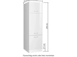 Held Möbel Kühlschränke|Küchenschränke<Küchen-Kühlschrankumbauschrank 60 cm Hochglanz /