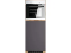 Held Möbel Küchen-Kühlschrank/Ofenumbauschrank  Turin 60 cm Graphit/Wotaneiche< Kühlschränke