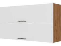 Sale Held Möbel Küchen-Klapphängeschrank Sorrento BxHxT 110x 57x 34cm Weiß-Wotaneiche
