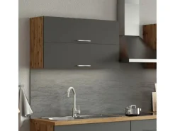 Sale Held Möbel Küchen-Klapphängeschrank Sorrento 100x57x34cm Anthra.-WotanEiche