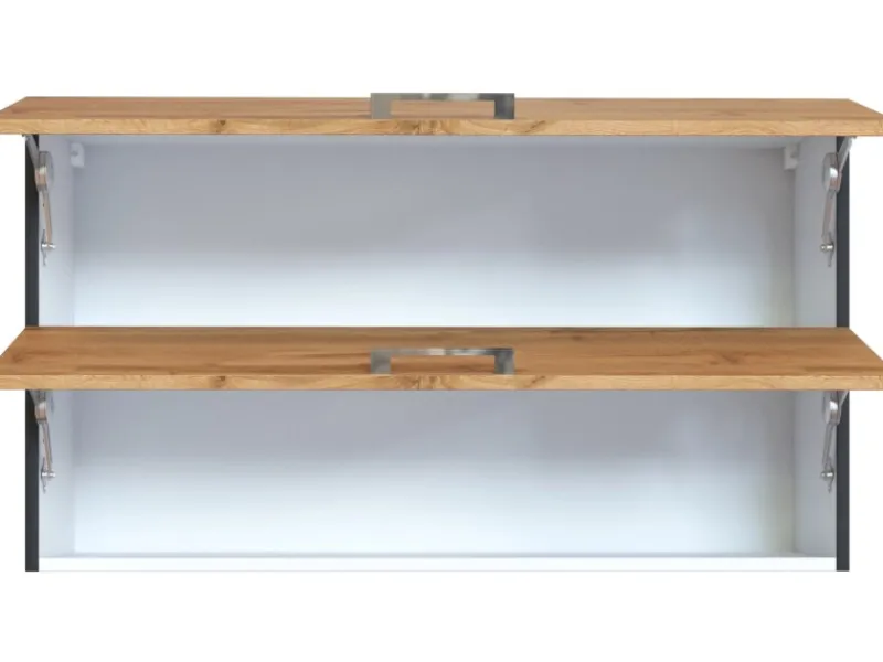 Discount Held Möbel Küchen-Klapphängeschrank Sorrento BxHxT 100x57x34cm Wotaneiche-Grafit