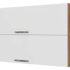 Best Held Möbel Küchen-Klapphängeschrank Sorrento BxHxT 100x 57x 34cm Weiß-Wotaneiche