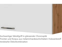 Best Held Möbel Küchen-Klapphängeschrank Sorrento BxHxT 100x 57x 34cm Weiß-Wotaneiche