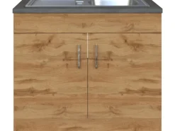 Held Möbel Kühlschränke<Küchen-Spülenschrank Sorrento B100 x H85 x T60 cm 2 Türen Wotaneiche
