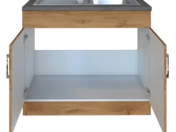 Held Möbel Kühlschränke<Küchen-Spülenschrank Sorrento B100 x H85 x T60 cm 2 Türen Wotaneiche