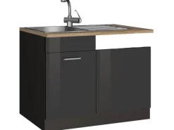 Held Möbel Küchenschränke<Küchen-Spülenunterschrank Mailand 110 cm Hochglanz /