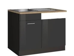 Held Möbel Küchenschränke<Küchen-Spülenunterschrank Mailand 110 cm Hochglanz /