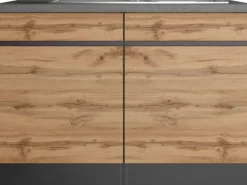 Held Möbel Küchenschränke<Küchen-Spülenunterschrank Turin 120 cm mit 2 Türen Wotaneiche/Graphit