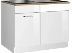 Held Möbel Küchen-Spülenunterschrank Mailand 110 cm Hochglanz /< Küchenschränke|Einbauküchen