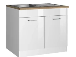 Held Möbel Küchen-Spülenunterschrank Mailand 100 cm Hochglanz /< Küchenschränke