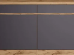 Held Möbel Küchenunterschrank Turin 120 cm Graphit/Wotaneiche< Single-Küchen|Pantryküchen