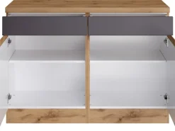 Held Möbel Küchenunterschrank Turin 120 cm Graphit/Wotaneiche< Single-Küchen|Pantryküchen