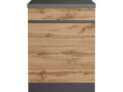 Held Möbel Einbauküchen<Küchenunterschrank Turin 60 cm 1 Tür 1 Schublade Wotaneiche/Graphit