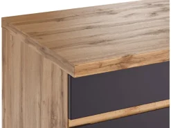 Held Möbel Küchenunterschrank Turin 60 cm 1 Tür 1 Schublade Graphit/Wotaneiche< Küchenschränke