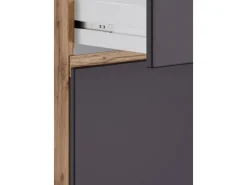 Held Möbel Küchenunterschrank Turin 60 cm 1 Tür 1 Schublade Graphit/Wotaneiche< Küchenschränke
