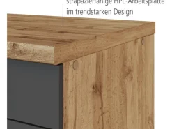 Sale Held Möbel Küchenzeile 330 cm Matt Grau-Wotaneiche