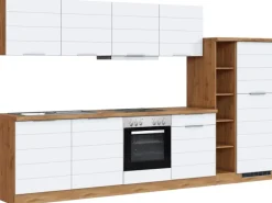 Clearance Held Möbel Küchenzeile 330 cm Matt Weiß-Wotaneiche