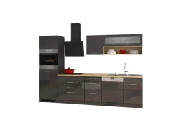 Held Möbel Küchenzeile Mailand 300 cm -Grau Matt ohne E-Geräte< Einbauküchen