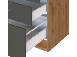 Best Held Möbel Küchenzeile Sorrento 270 cm Anthrazit-Wotaneiche