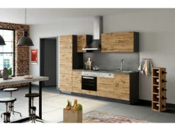 Sale Held Möbel Küchenzeile Sorrento 270 cm Wotaneiche-Grafit