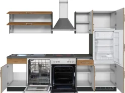 Sale Held Möbel Küchenzeile Sorrento 270 cm Wotaneiche-Grafit