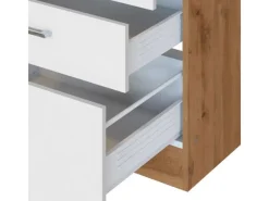 Held Möbel Küchenzeile Sorrento 210/ 270 cm Weiß-Wotaneiche Winkel< Kühlschränke|Winkelküchen