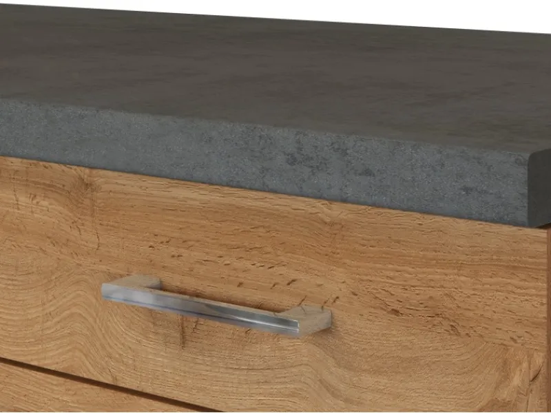 Sale Held Möbel Küchenzeile Sorrento 210 cm Wotaneiche-Wotaneiche Winkel
