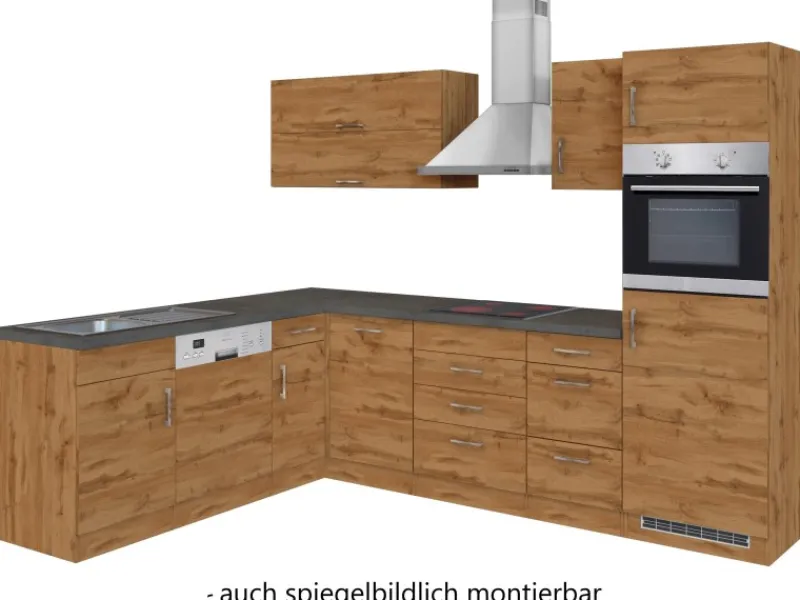 Held Möbel Winkelküchen|Kochfelder<Küchenzeile Sorrento 210/ 270 cm Wotaneiche Winkel