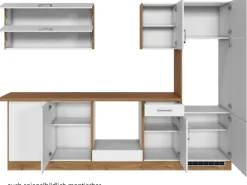 Held Möbel Winkelküchen<Küchenzeile Sorrento 210/ 270 cm Weiß-Wotaneiche o. E-Geräte Winkel