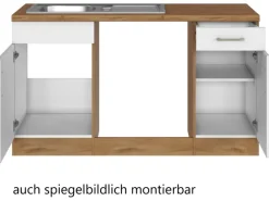 Held Möbel Winkelküchen<Küchenzeile Sorrento 210/ 270 cm Weiß-Wotaneiche o. E-Geräte Winkel