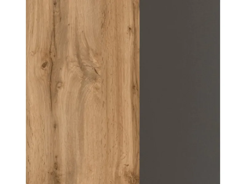 Discount Held Möbel Küchenzeile Sorrento 210 cm Wotaneiche-Grafit Winkel