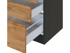 Best Held Möbel Küchenzeile Sorrento 360 cm Wotaneiche-Grafit