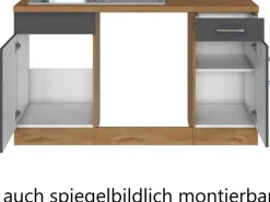 Held Möbel Küchenzeile Sorrento 210/270 cm Anthra.-Wotaneiche o. E-Geräte Winkel< Winkelküchen