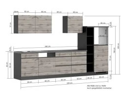 Held Möbel Einbauküchen<Küchenzeile Turin 330 cm ohne E-Geräte