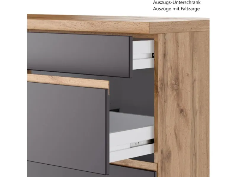 Held Möbel Küchenzeile Turin 300 cm mit E-Geräten< Kochfelder|Kühlschränke
