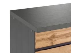 Best Held Möbel Küchenzeile Turin 330 cm Wotaneiche-Graphit mit E-Geräten Eiche Graphit