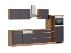 Held Möbel Küchenzeile Turin 330 cm mit E-Geräten< Kochfelder|Kühlschränke