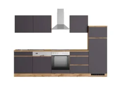 Held Möbel Küchenzeile Turin 300 cm mit E-Geräten< Herde|Kochfelder